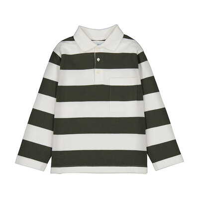 Mayoral Olive Stripe L/S Polo