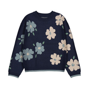 Mayoral Petroleum Jacquard Floral Sweater