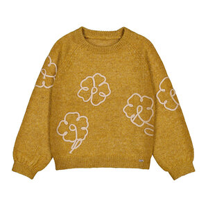 Mayoral Flower Applique Mustard Sweater