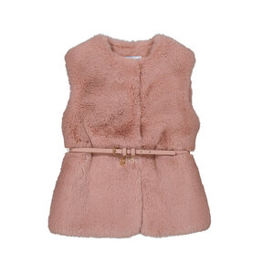 Mayoral Pink Fur Vest w/Belt