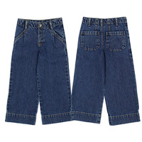 Mayoral Cropped Wide Leg Denim Pant