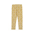 Mayoral Mustard Floral Print Velvet Leggings