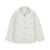 Mayoral Tan Plaid Button Down Shirt
