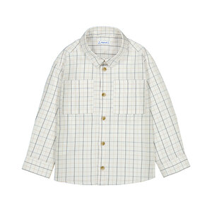 Mayoral Tan Plaid Button Down Shirt