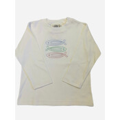 Luigi Boy LS Tshirt Fish Silhouettes - Ivory