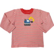 Boys LS Stripe T-Shirt Retro - Coral/White