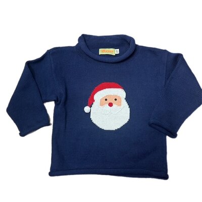Boys Santa Face Dark Royal Sweater