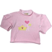 Luigi Girl's Sweater Crossed Wands - Light Pink