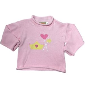 Luigi Girl's Sweater Crossed Wands - Light Pink