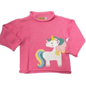 Luigi Girls Unicorn Sweater - Lt Bubblegum