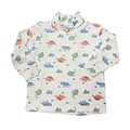 Luigi Printed Turtleneck Dino Print - White