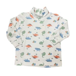 Luigi Printed Turtleneck Dino Print - White