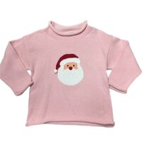 Luigi Santa Face Light Pink Sweater