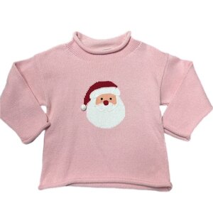 Luigi Santa Face Light Pink Sweater