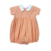 Lulu Bebe Fall Pumpkin Orange Gingham Boy Bubble