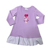 Squiggles With Love Purple LS Dress w/ Ruffle