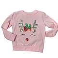 Lulu Bebe Reindeer Sequin Lt. Pink LS Top
