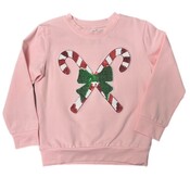 Lulu Bebe Candy Cane Sequin Lt. Pink LS Top