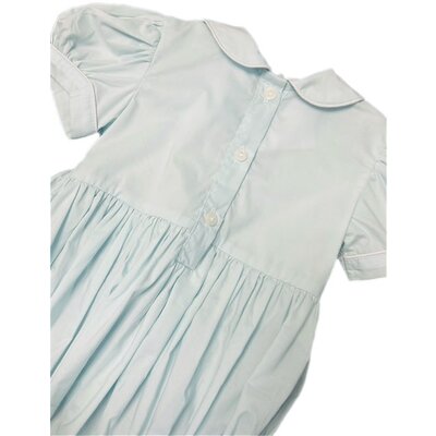 Lulu Bebe Lt Blue Reindeer Smocked Bodice Bubble