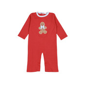 Baby Loren Gingerbread Man Boy Pima Appliqué Romper