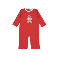 Baby Loren Gingerbread Man Boy Pima Appliqué Romper