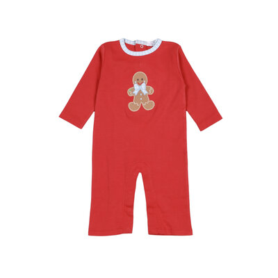 Baby Loren Gingerbread Man Boy Pima Appliqué Romper