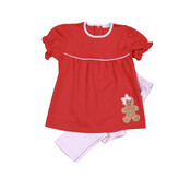 Baby Loren Gingerbread Man Pima Applique Pants Set