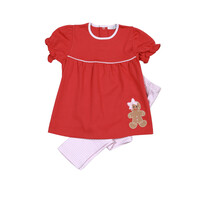 Baby Loren Gingerbread Man Pima Applique Pants Set