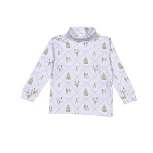 Baby Loren Nutcrackers Pink Pima Turtleneck