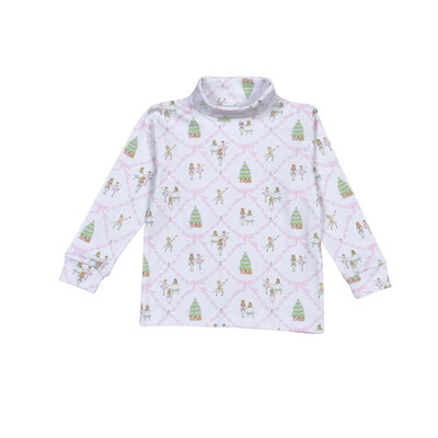 Baby Loren Nutcrackers Pink Pima Turtleneck