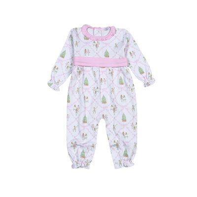 Baby Loren Nutcrackers Pink Pima Romper