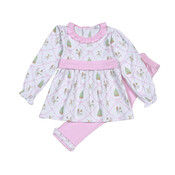 Baby Loren Nutcrackers Pink Pima Pant Set