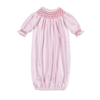 Baby Loren Rosy Holiday Smocked Bishop Pima Gown