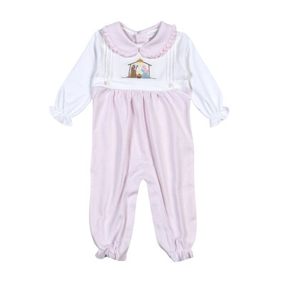 Baby Loren Pink Holy Night Embroidered Romper