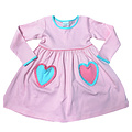 Squiggles Pink & Turquoise Heart Pocket Dress