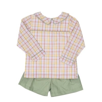 The Oaks Apparel Harvest Fields Plaid Benjamin  LS Short Set
