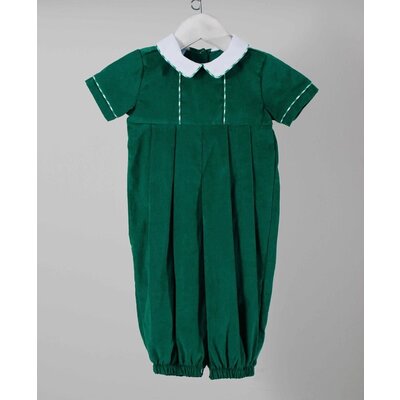 Charming Little One Green Corduroy Charles Romper