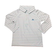 SouthBound Striped Boys Polo L/S - Melon Green/Aspen