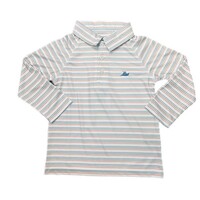 SouthBound Striped Boys Polo L/S - Melon Green/Aspen