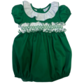 Lulu Bebe Green Ruffle Smocked Sash Bubble