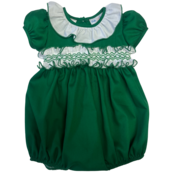 Lulu Bebe Green Ruffle Smocked Sash Bubble