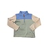 SouthBound Colorblock Quarter Zip Pullover - Blue Green Khaki