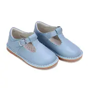 L'Amour Selina Scalloped Dusty Blue T-Strap Maryjane