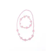 Great Pretenders Pink Crystal Blooms Necklace & Bracelet 2Pc Set
