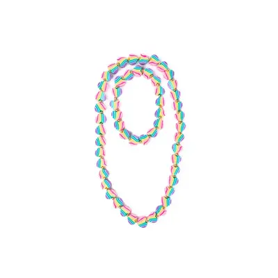 Great Pretenders Heart of Many Colours Necklace & Bracelet 2Pc Set