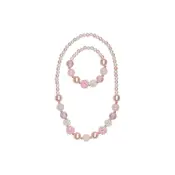 Great Pretenders Pinky Pearl Necklace  & Bracelet 2Pc Set