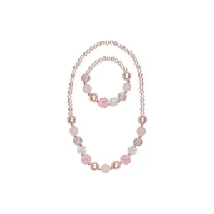 Great Pretenders Pinky Pearl Necklace  & Bracelet 2Pc Set