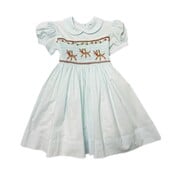 Lulu Bebe Lt Blue Reindeer Smoked Bodice Dress