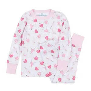 Magnolia Baby Dancing Hearts Long Pajamas Pink