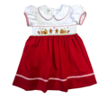Lulu Bebe Gingerbread House Smocked Waist Dress